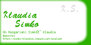 klaudia simko business card